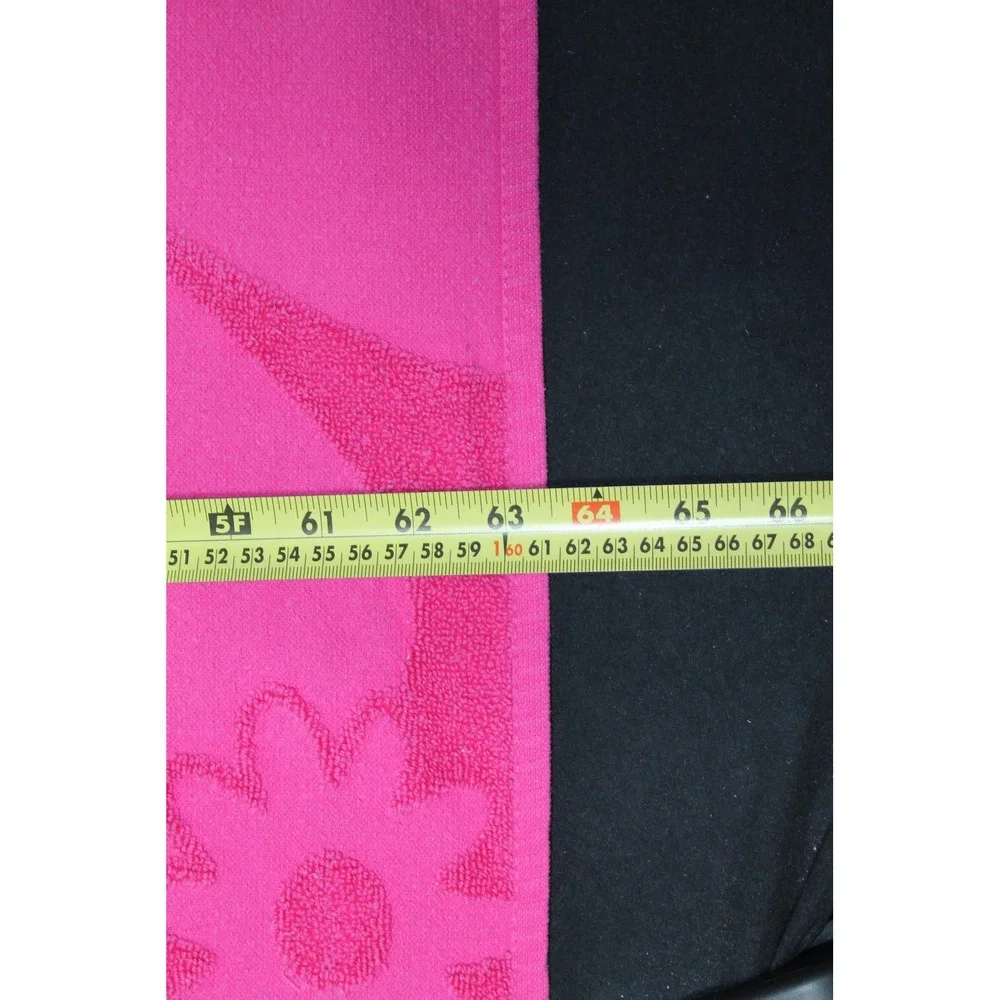 Vintage Y2K Sun Sational Pink Floral Butterfly Beach Towel 37x63 Cotton